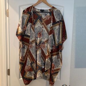 Patterned Kimono Sleeve Top